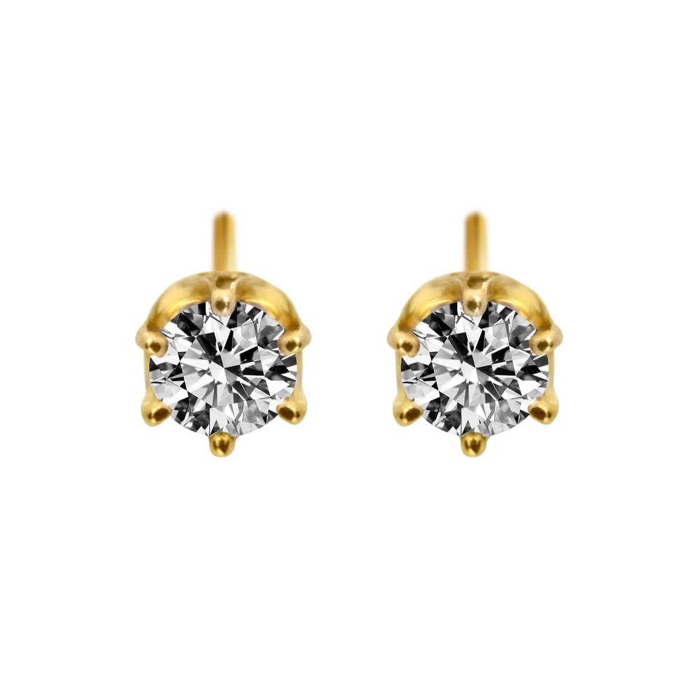 Kolczyki z żółtego złota z brylantami 0,16ct - KB/001b