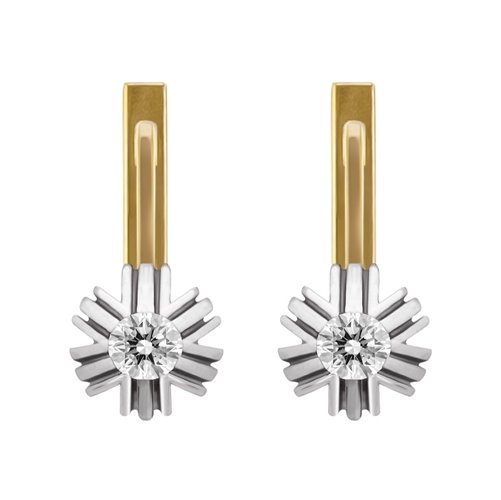 Kolczyki z żółtego złota z brylantami  0,26ct - KB/003b