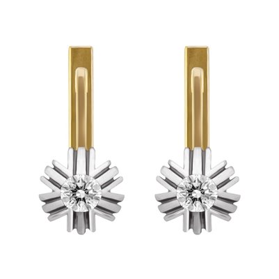 Kolczyki z żółtego złota z brylantami  0,26ct - KB/003b