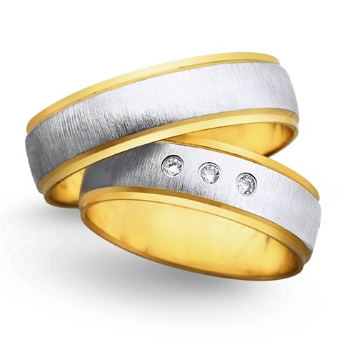 Obrączki ślubne z żółtego i białego złota 5mm - O2K/016