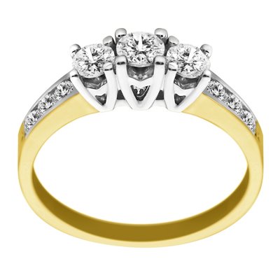 Pierścionek zaręczynowy z żółtego złota z brylantami 0,80ct - PB/041b