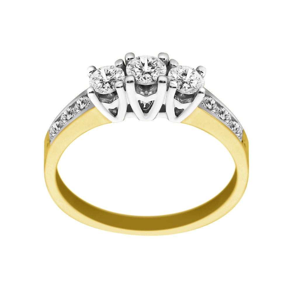 Pierścionek zaręczynowy z żółtego złota z brylantami 0,80ct - PB/041b