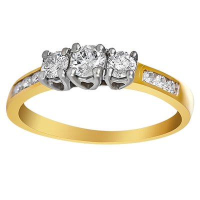 Pierścionek zaręczynowy z żółtego złota z brylantami 0,80ct - PB/041b