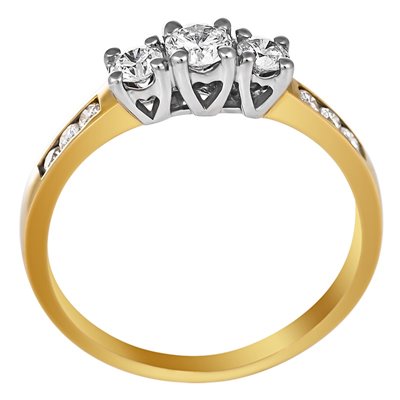 Pierścionek zaręczynowy z żółtego złota z brylantami 0,80ct - PB/041b