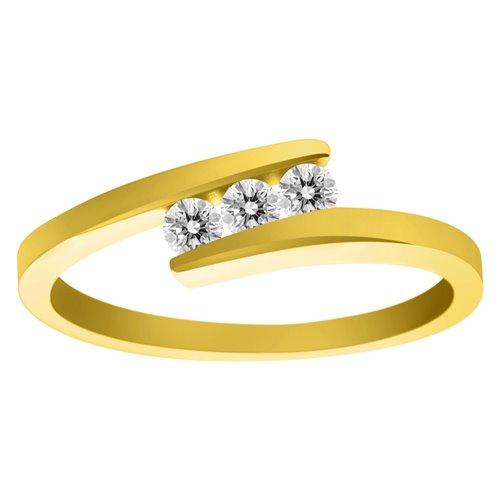 Pierścionek zaręczynowy z żółtego złota z brylantami 0,18ct - PB/043b