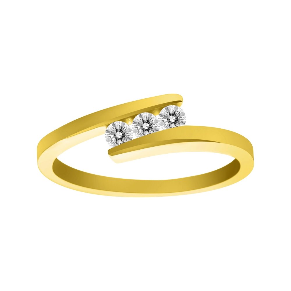 Pierścionek zaręczynowy z żółtego złota z brylantami 0,18ct - PB/043b