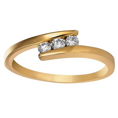 Pierścionek zaręczynowy z żółtego złota z brylantami 0,18ct - PB/043b