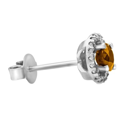 Kolczyki z granatami i brylantami 0,24ct - KK/012a