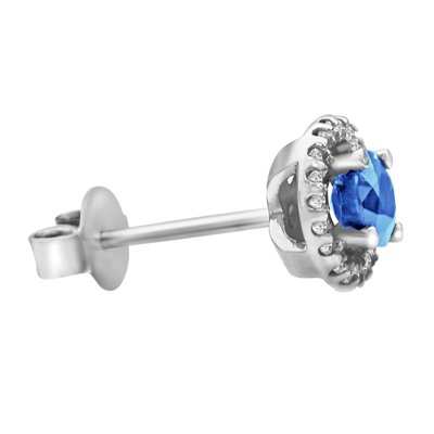 Kolczyki z szafirami i brylantami 0,24ct - KK/012c