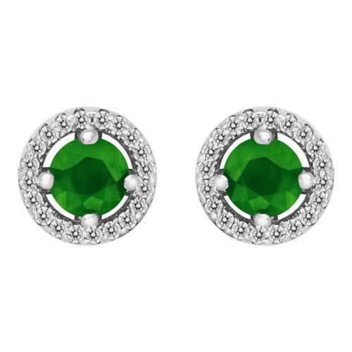 Kolczyki ze szmaragdami i brylantami 0,24ct - KK/012d