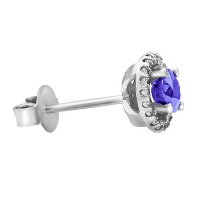 Kolczyki z tanzanitami i brylantami 0,24ct - KK/012e