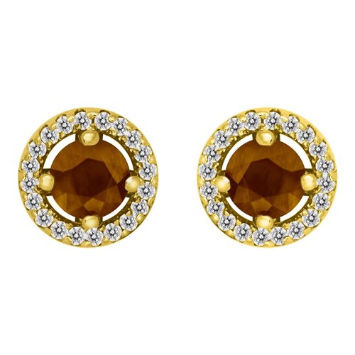 Kolczyki z granatami i brylantami 0,24ct - KK/013a