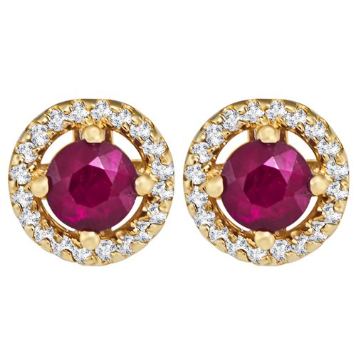 Kolczyki z rubinami i brylantami 0,24ct - KK/013b