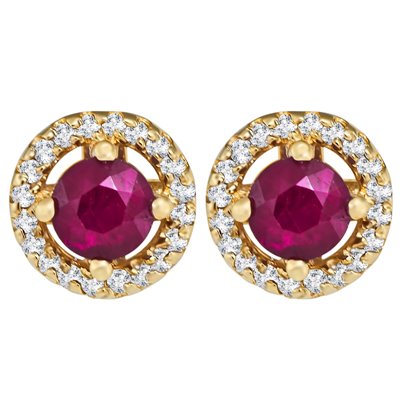 Kolczyki z rubinami i brylantami 0,24ct - KK/013b