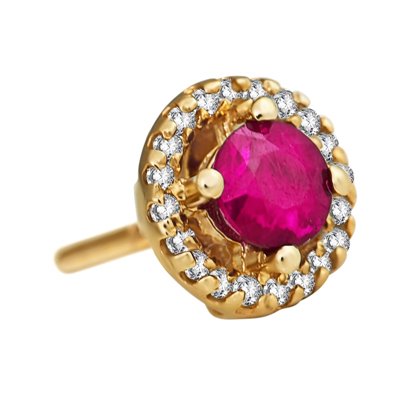 Kolczyki z rubinami i brylantami 0,24ct - KK/013b