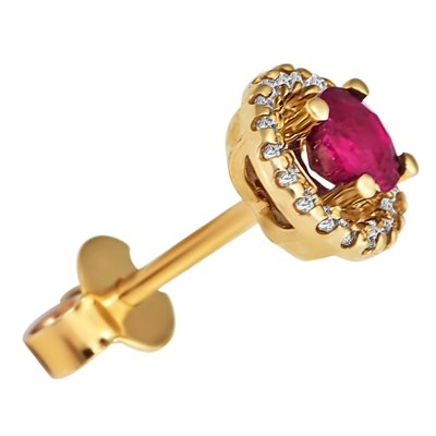 Kolczyki z rubinami i brylantami 0,24ct - KK/013b