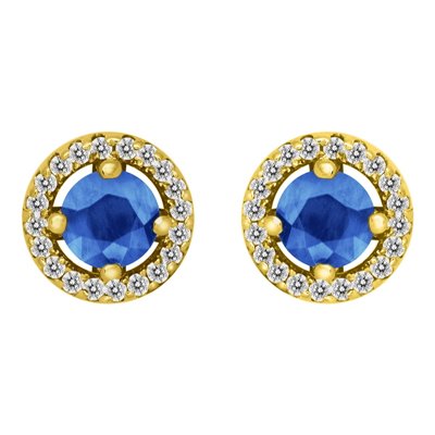 Kolczyki z szafirami i brylantami 0,24ct - KK/013c