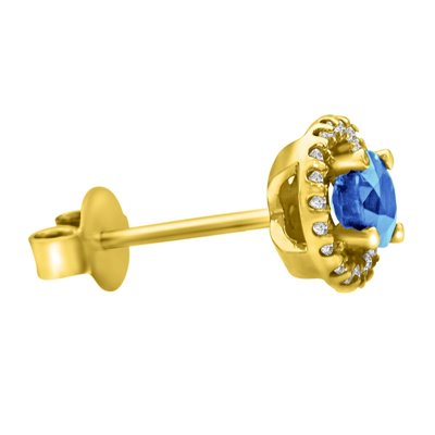 Kolczyki z szafirami i brylantami 0,24ct - KK/013c