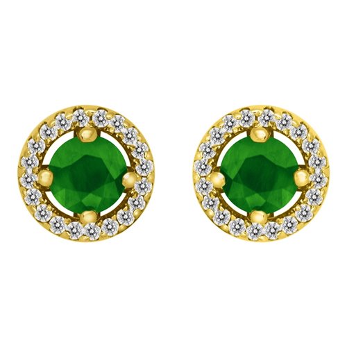 Kolczyki ze szmaragdami i brylantami 0,24ct - KK/013d