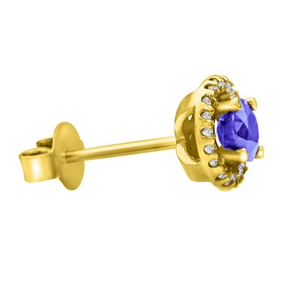 Kolczyki z tanzanitem i brylantami 0,24ct - KK/013e