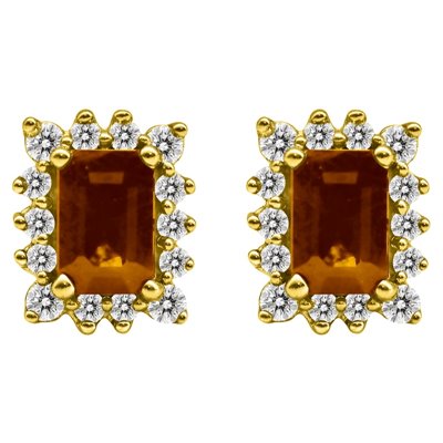 Kolczyki z granatami i brylantami 0,34ct - KK/014a