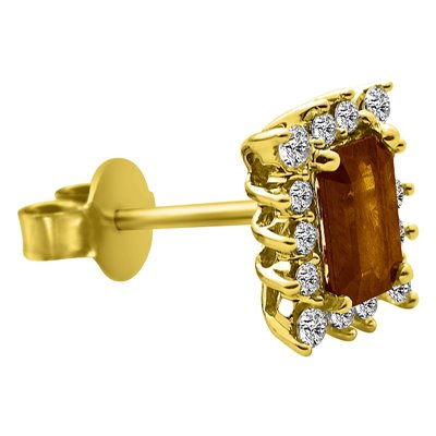 Kolczyki z granatami i brylantami 0,34ct - KK/014a