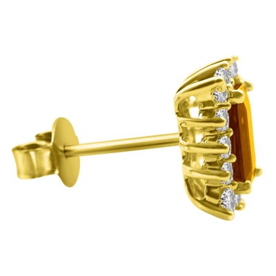 Kolczyki z granatami i brylantami 0,34ct - KK/014a