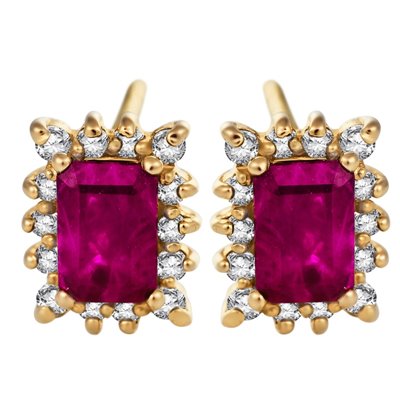 Kolczyki z rubinami i brylantami 0,34ct - KK/014b