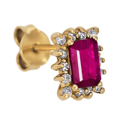 Kolczyki z rubinami i brylantami 0,34ct - KK/014b