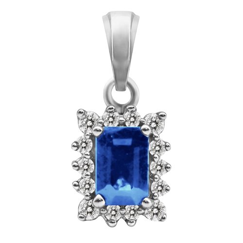 Zawieszka z szafirem i brylantami 0,17ct - ZK/009c