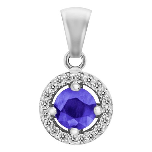 Zawieszka z tanzanitem i brylantami 0,12ct - ZK/010e