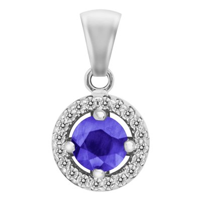 Zawieszka z tanzanitem i brylantami 0,12ct - ZK/010e