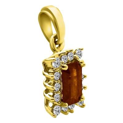 Zawieszka z granatem i brylantami 0,17ct - ZK/011a