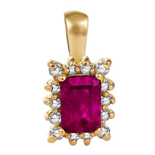 Zawieszka z rubinem i brylantami 0,17ct - ZK/011b