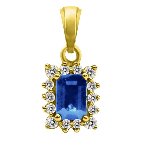 Zawieszka z szafirem i brylantami 0,17ct - ZK/011c