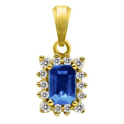 Zawieszka z szafirem i brylantami 0,17ct - ZK/011c