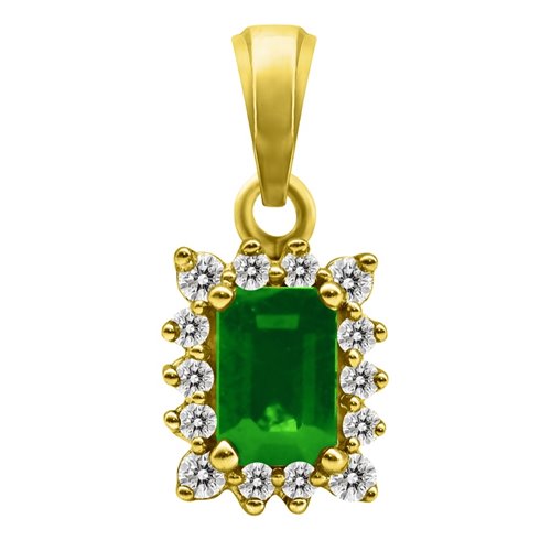 Zawieszka ze szmaragdem i brylantami 0,17ct - ZK/011d