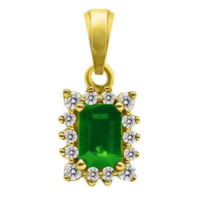 Zawieszka ze szmaragdem i brylantami 0,17ct - ZK/011d