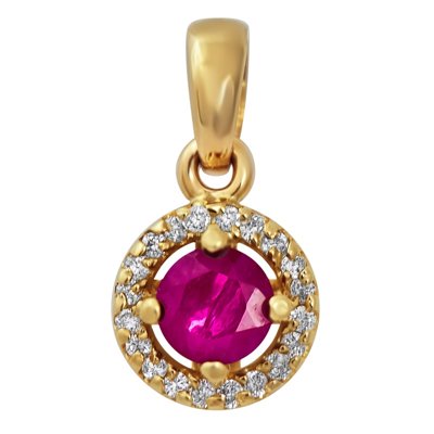 Zawieszka z rubinem i brylantami 0,12ct - ZK/012b