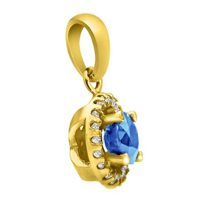 Zawieszka z szafirem i brylantami 0,12ct - ZK/012c