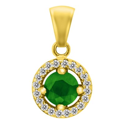 Zawieszka ze szmaragdem i brylantami 0,12ct - ZK/012d