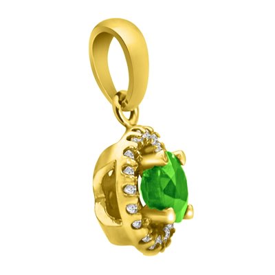 Zawieszka ze szmaragdem i brylantami 0,12ct - ZK/012d