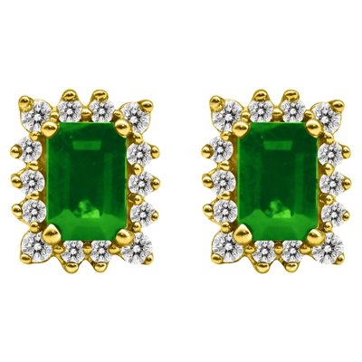 Kolczyki ze szmaragdami i brylantami 0,34ct - KK/014d