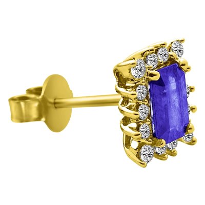 Kolczyki z tanzanitami i brylantami 0,34ct - KK/014e