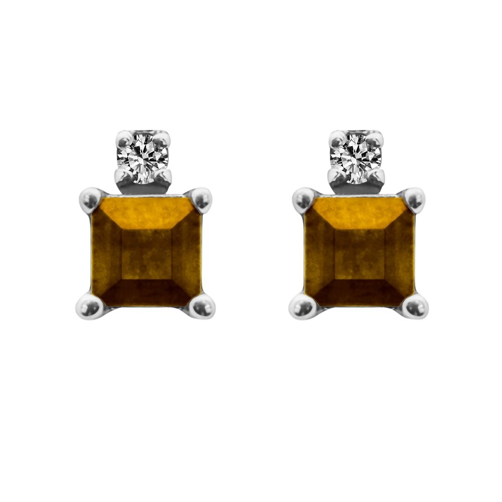 Kolczyki z granatami i brylantami 0,07ct - KK/015a