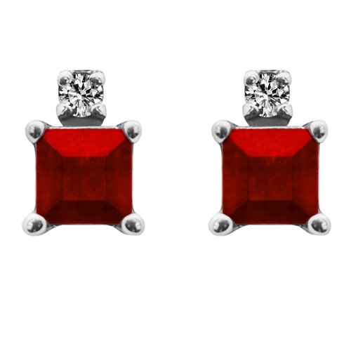 Kolczyki z rubinami i brylantami 0,07ct - KK/015b