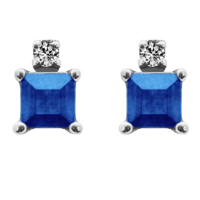 Kolczyki z szafirami i brylantami 0,07ct - KK/015c