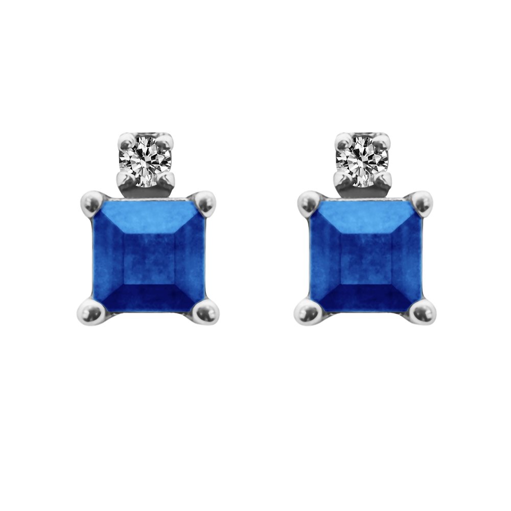 Kolczyki z szafirami i brylantami 0,07ct - KK/015c