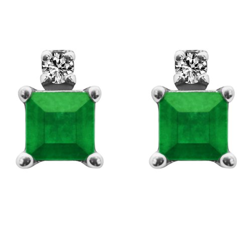 Kolczyki ze szmaragdami i brylantami 0,07ct - KK/015d