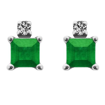 Kolczyki ze szmaragdami i brylantami 0,07ct - KK/015d